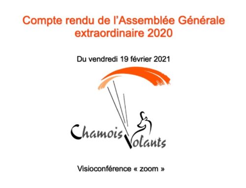 Assemblée Générale 2020 Chamois Volants – 19 février 2021