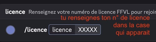 Demande n° licence FFVL